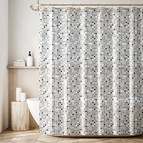 1 Cortina Box Banheiro Antimofo Ganchos 180x180 Pev Es M02