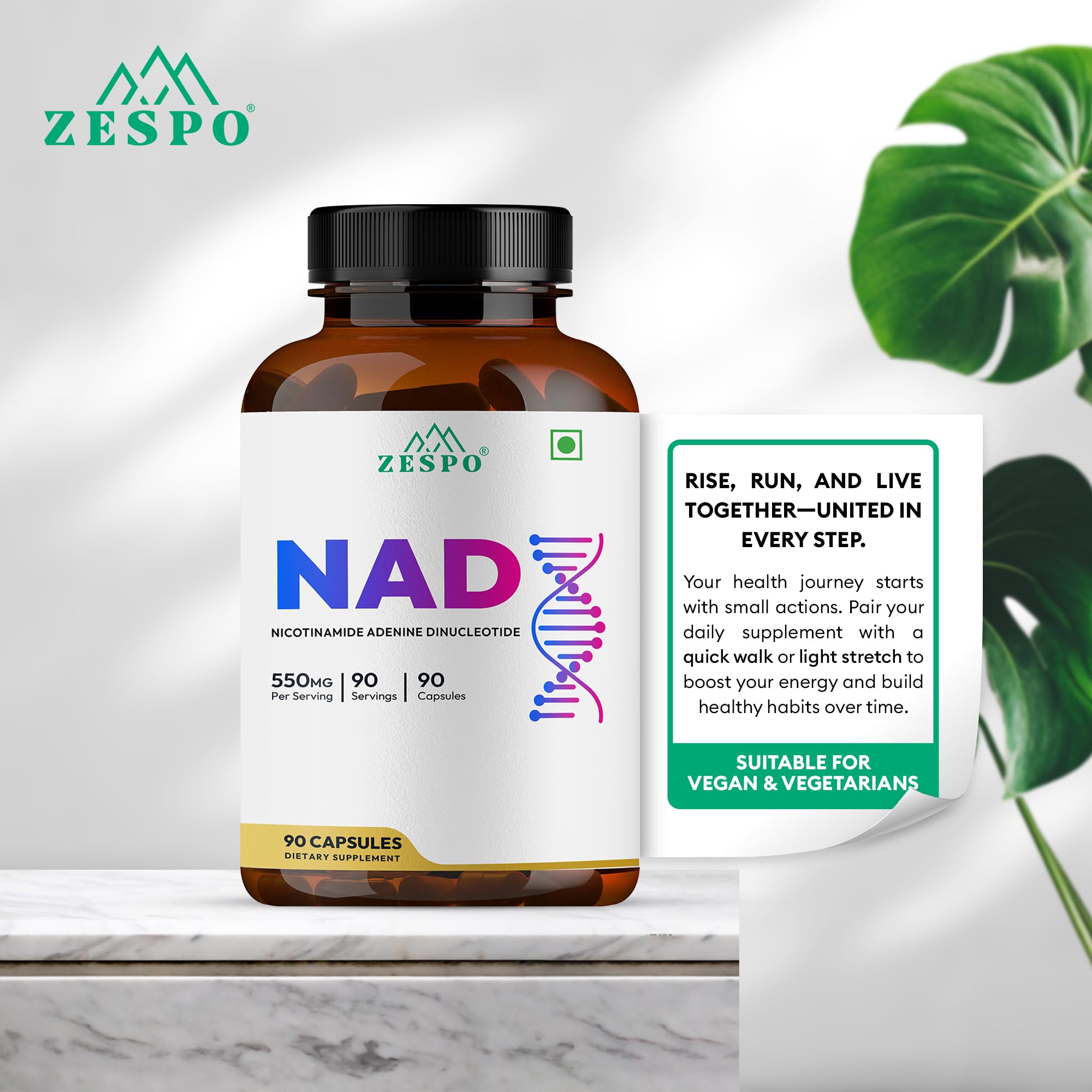 ZESPO NAD Supplement with Magnesium Glycinate, L-Theanine & Chamomile | 90 Vegetarian Capsules 3