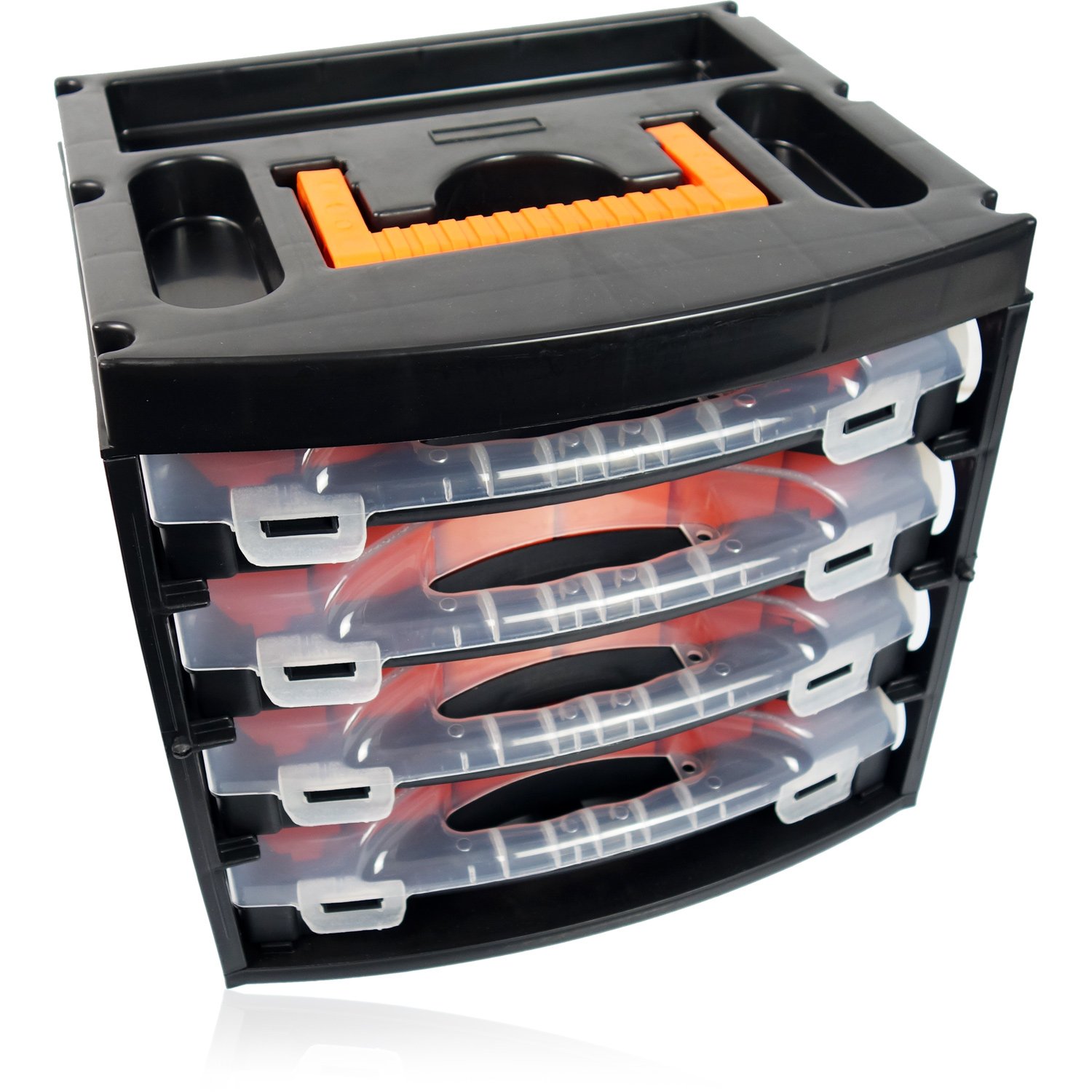 Sortierbox 32x28x30 cm Kleinteilemagazin 4 Schubladen 30x26x6 cm Sortimentskasten PP Organizer