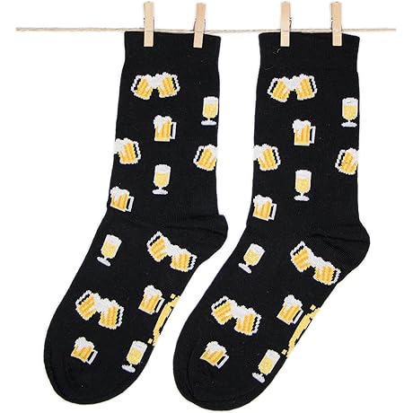 Super Comfy Beer Black Socks for Men and Women Fun Pattern Gifts