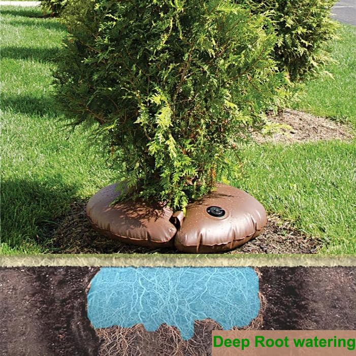 All New Extra Large 20 Gallon Tree Watering Ring/Bag(4 Packs),Deep Root&Slow Release&Automatic Drip Irrigation Watering System, Low-Profile Great for Multi-Trunk Newly Planted Small Trees and Shrubs