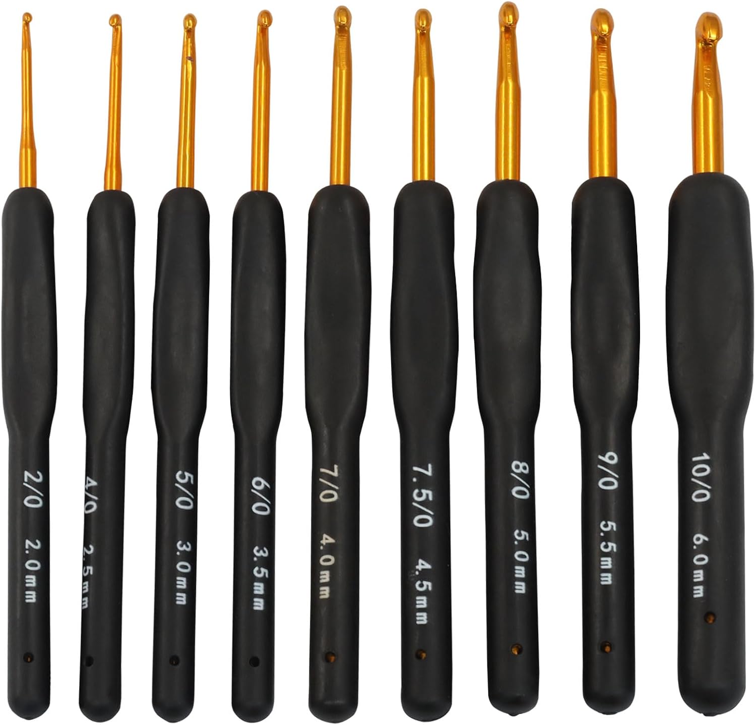 Verkelly 9 Pcs Ergonomic Crochet Hook Set, Rainbow