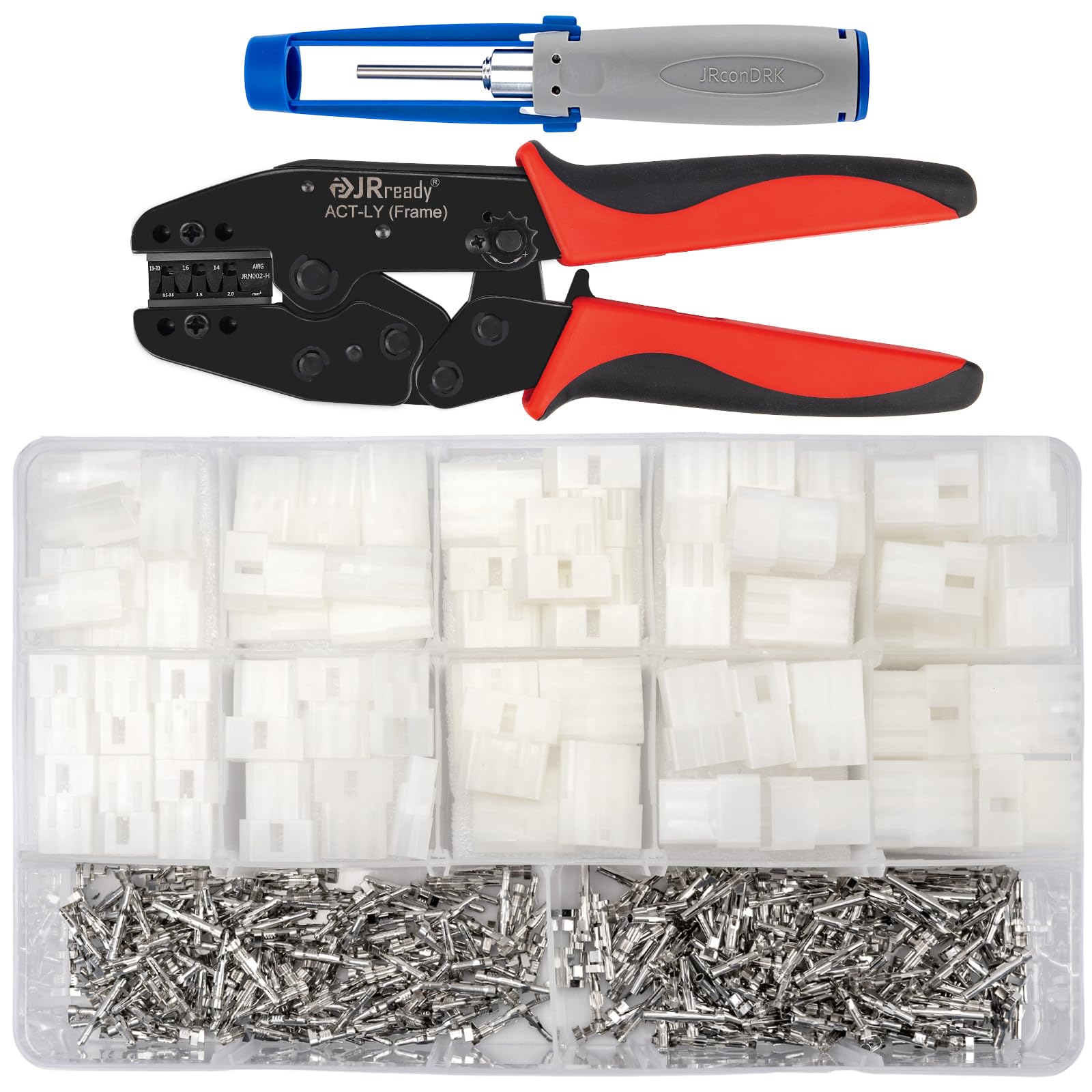 JRready ST6479 382Pcs Electrical Connector Housing Kit - 2/3/4/6/9/12 Pin Crimp Socket Molex 14-20AWG Standard .093" Series Male and Female Pins with