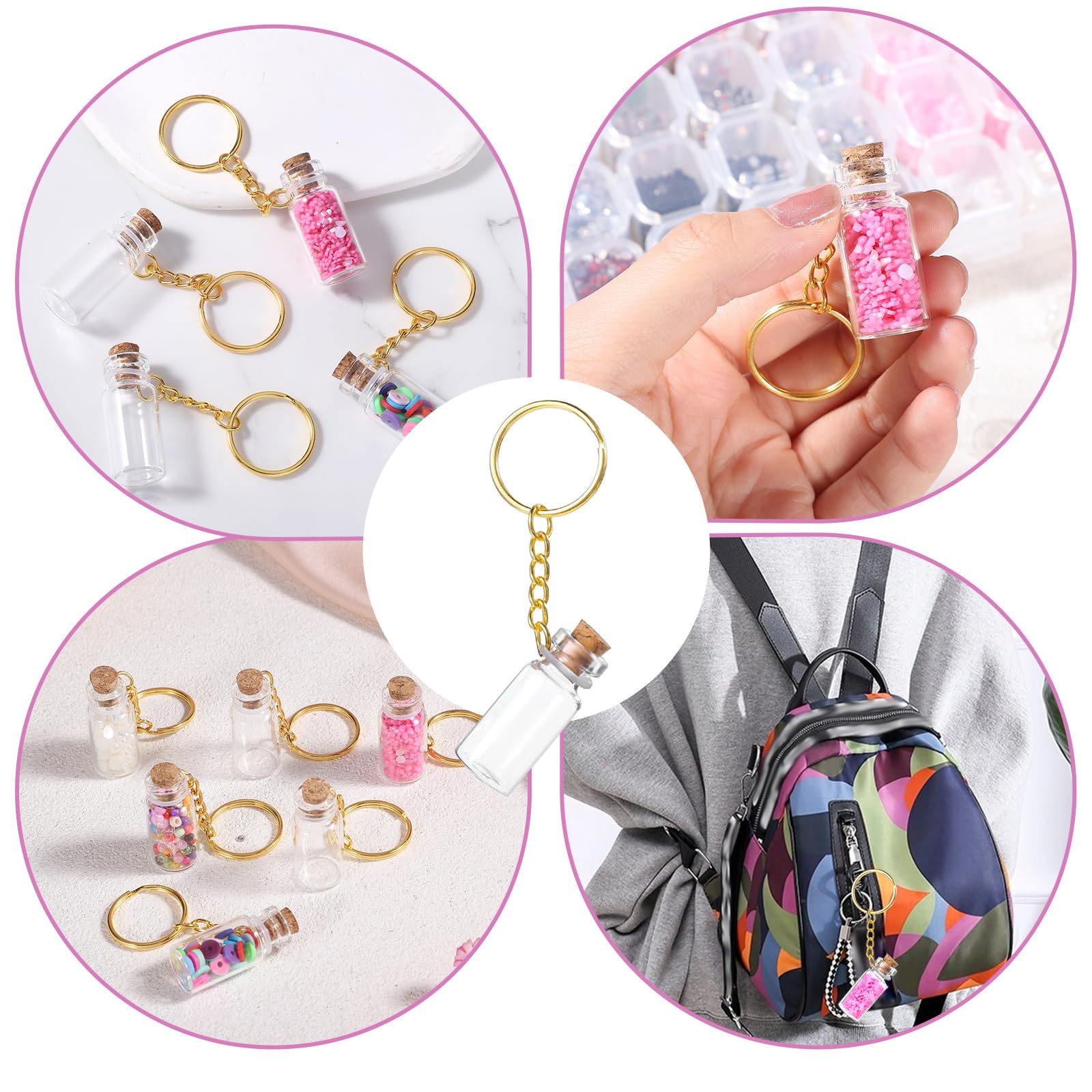 10 sztuk mini szklanych butelek, 3 ml słoiki na życzenie, breloczek do kluczy z pokrywką, małe słoiki, magiczne butelki, miniaturowe butelki na ambasadę, do majsterkowania, do majsterkowania