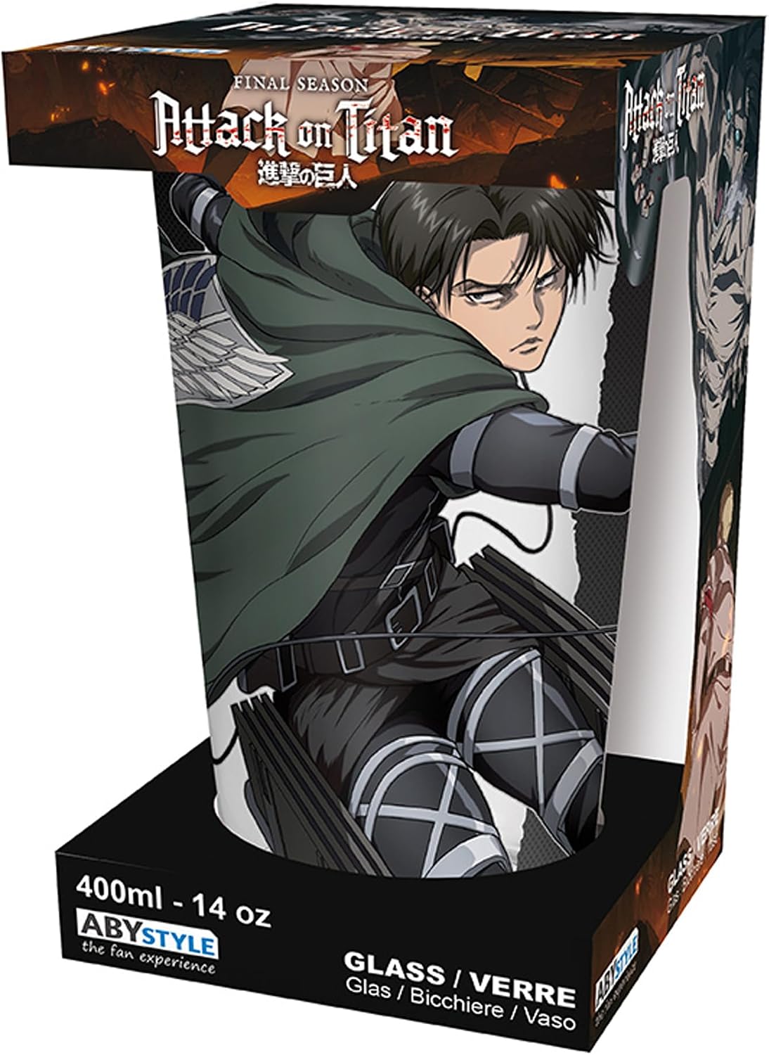 ABYSTYLE Attack On Titan Levi 400ml Glass
