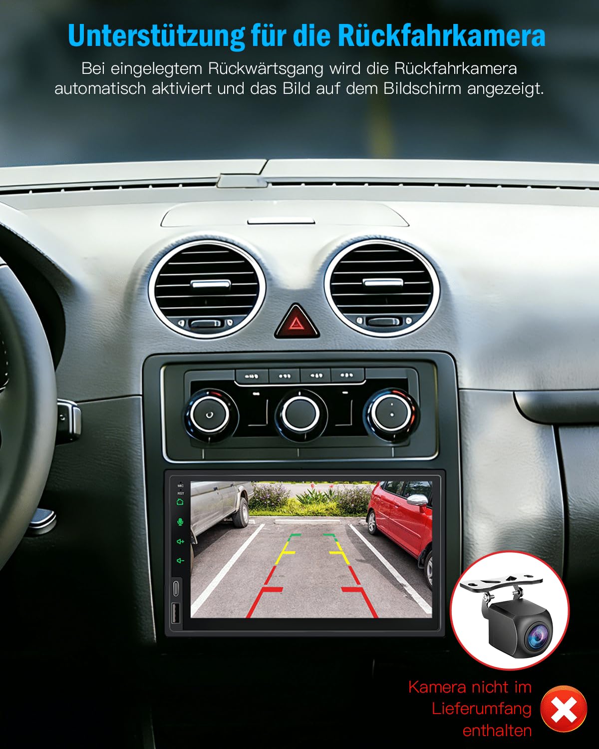 Doppel Din Radio Apple Carplay 7 Zoll 2Din Android Auto Autoradio mit HD IPS Bildschirm, Doppeldin Car Play Auto Radio Touch Display mit Navi, Bluetooth, AM/FM SWC