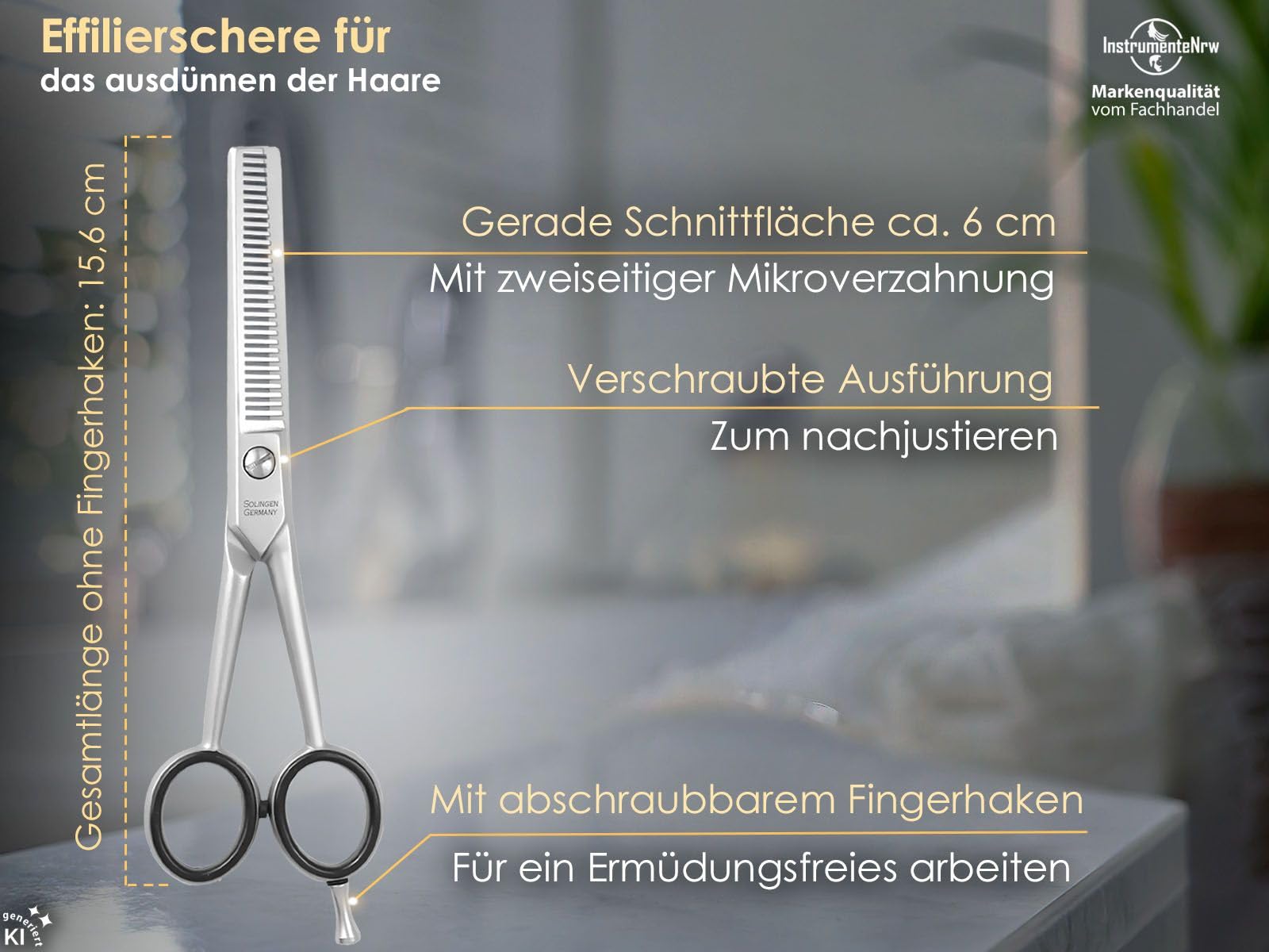 Haarschere Effilierschere Solingen 2er Set Haarschneidescheren in 6 Zoll | Haarschneideschere aus rostfreiem Edelstahl Made in Germany Friseurschere für einen perfekten und präzisen Haarschnitt