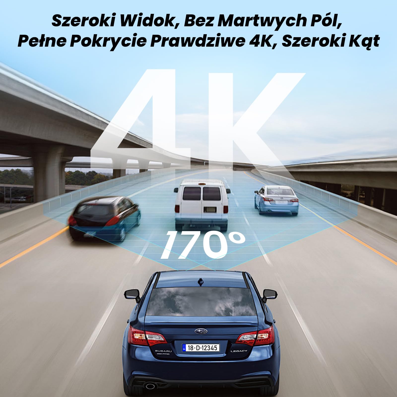 Kamera samochodowa Dashcam podwójna 4K/2K WiFi z aplikacją – Przednia 4K + Tylna 2K, Mini Kamera Samochodowa, Karta 64 GB, Noktowizja, Nagrywanie w pętli, Tryb Parking 24 h
