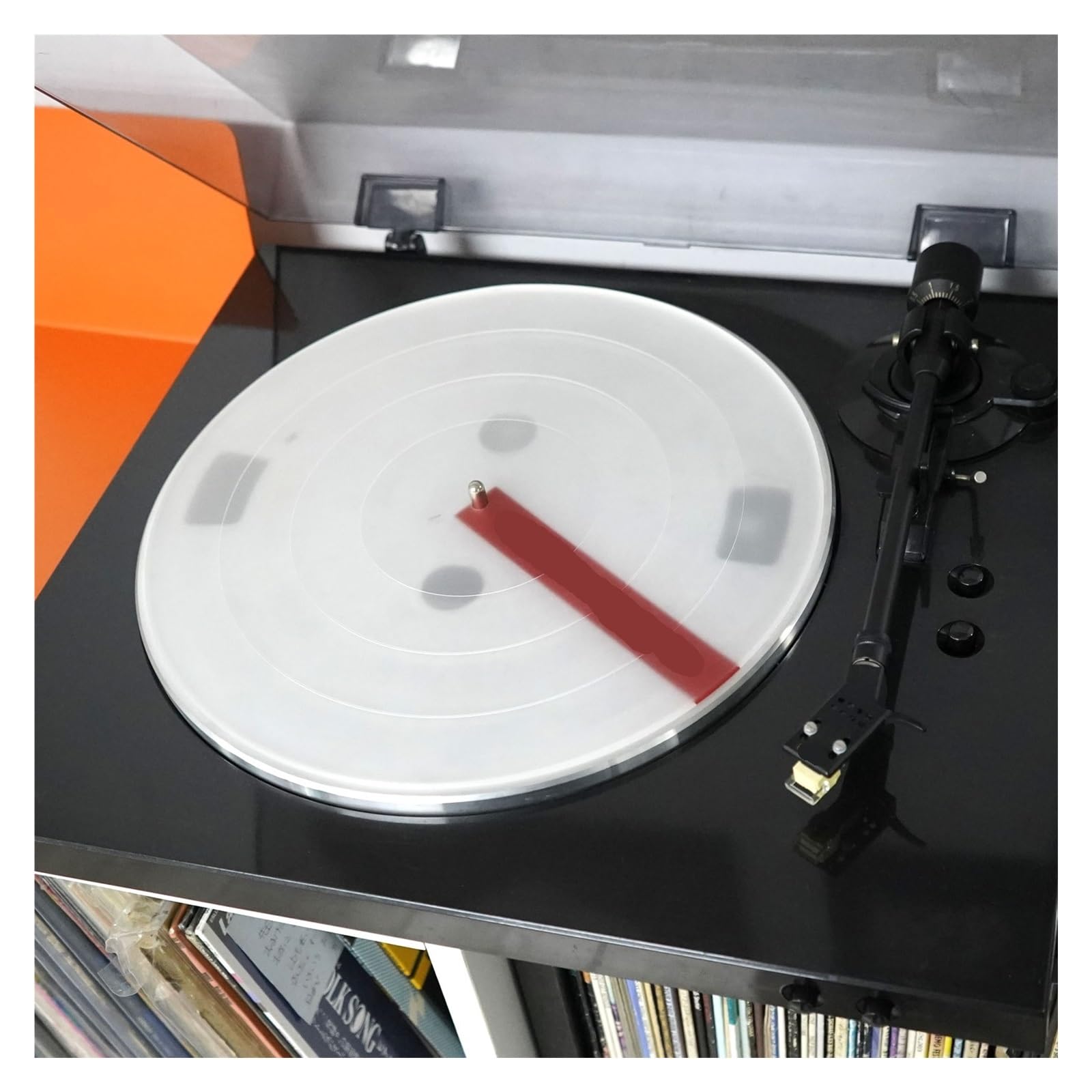 Tappetino per giradischi Tappetino antiscivolo for dischi in vinile LP in gomma da 12 pollici for giradischi in spessore 3,0 mm tappetino piatto morbido for(Transparent)