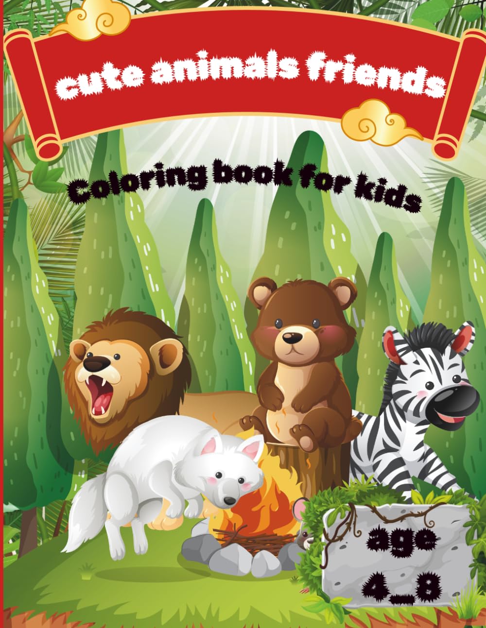 Cute animals friends Coloring book for kids