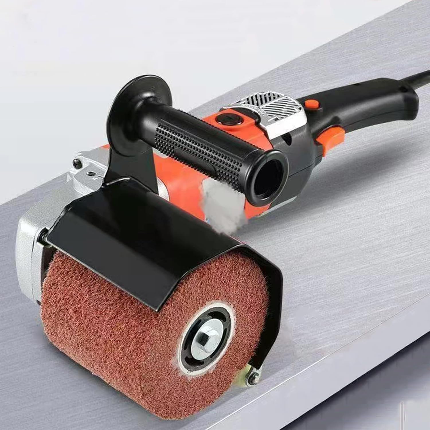 Máquina de satén de 1580 W, 100 a 3000 rpm, lijadora de cepillo de madera con función de lijado en rodillo, cepillo de madera para renovaciones exteriores, pulidora y pulidora, rango de velocidad