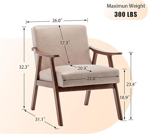 Miniatura 2 de Furnimart Silla decorativa de piel sintética negra con respaldo de ala, silla moderna para sala de estar, cómoda silla de invitados para oficina,