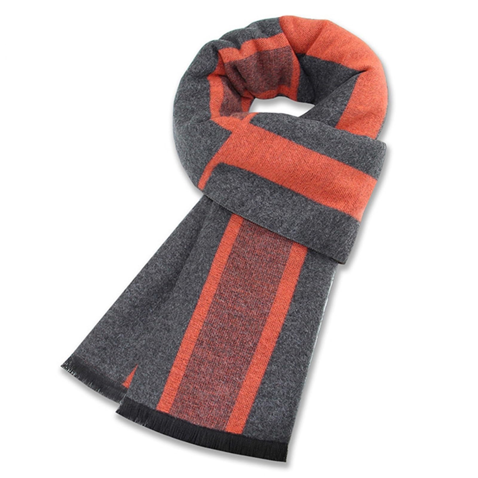 Generisch Bufanda de hombre de invierno cálida bufanda para hombre de seda informal a cuadros de negocios para hombre larga pashmina Shawls Muffler