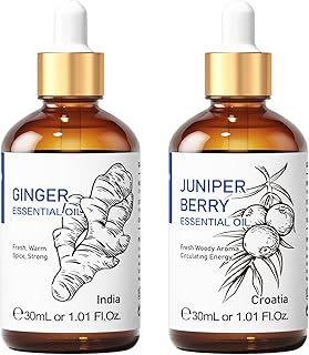 HIQILI Juniper Berry Essential Oil and Ginger Essential Oil, 100% Pure Natural for Diffuser - 1 Fl Oz
