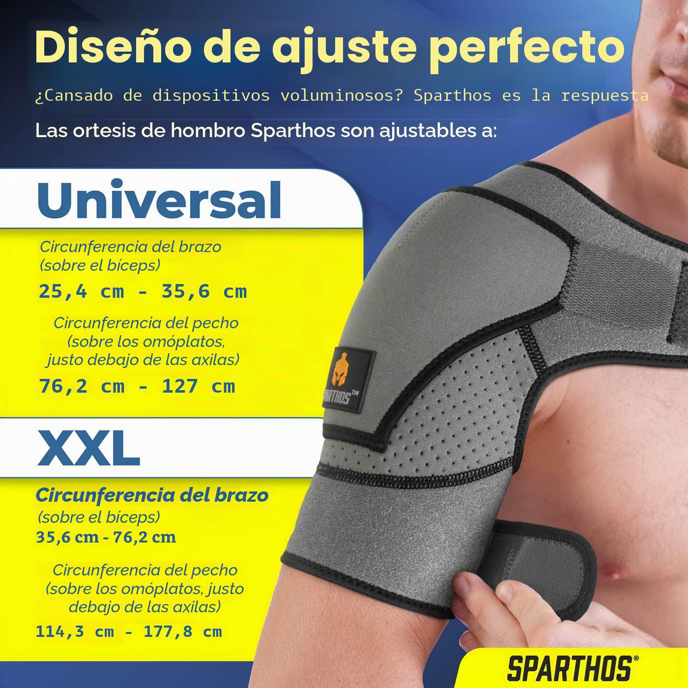 Sparthos Manguito rotador para hombro para mujeres y hombres, soporte - Gris-UNI