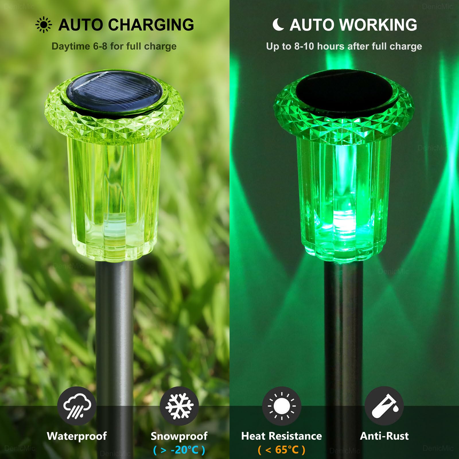 DenicMic Solar Halloween Lights Outdoor Waterproof 10 Pack Halloween Decor view 3