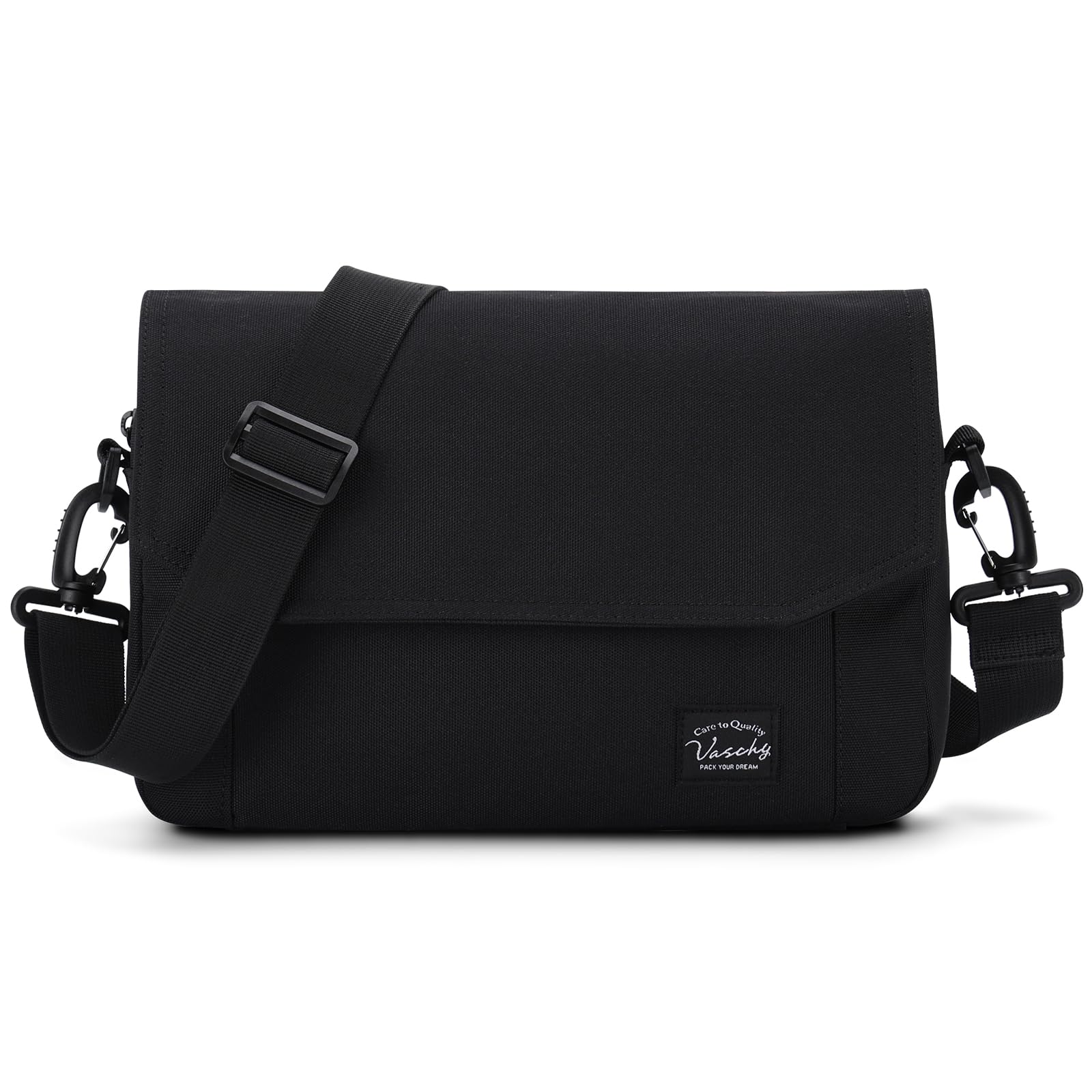 VASCHY Lightweight Messenger Bag for Men Medium Classic Crossbody Flap Casual Satchel Crossbody Courier Bag for Men