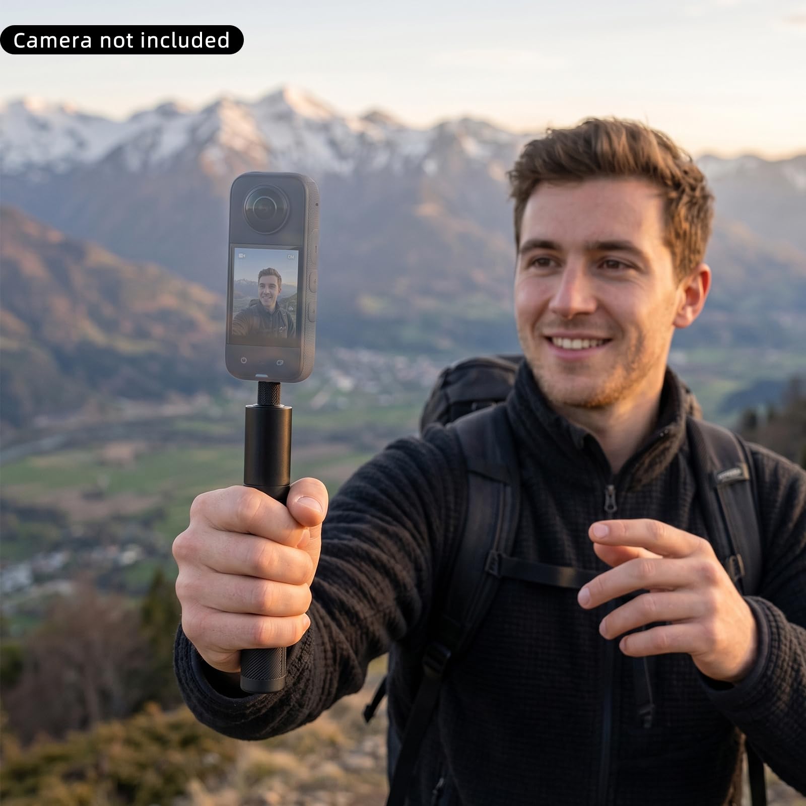 Bastone per selfie con treppiede, 122 cm, in lega di alluminio, supporto