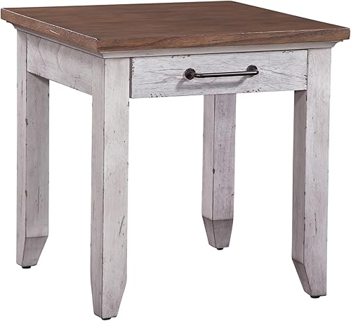 Miniatura 4 de Steve Silver Bear Creek - Mesa auxiliar, 24 x 22 x 24, muy envejecida en dos tonos