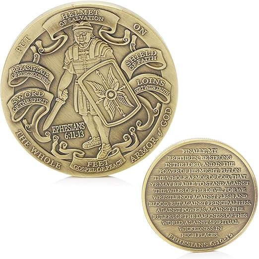 Put On The Full Armor of God Challenge Coins Collectors Medallion