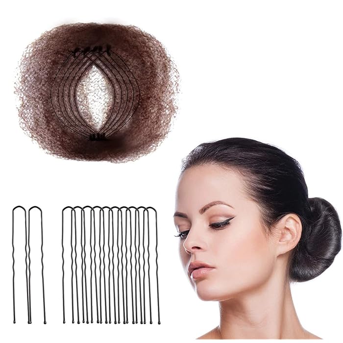 Buy jaffiust Hair Nets Invisible Elastic Edge Mesh and U Shaped Pins