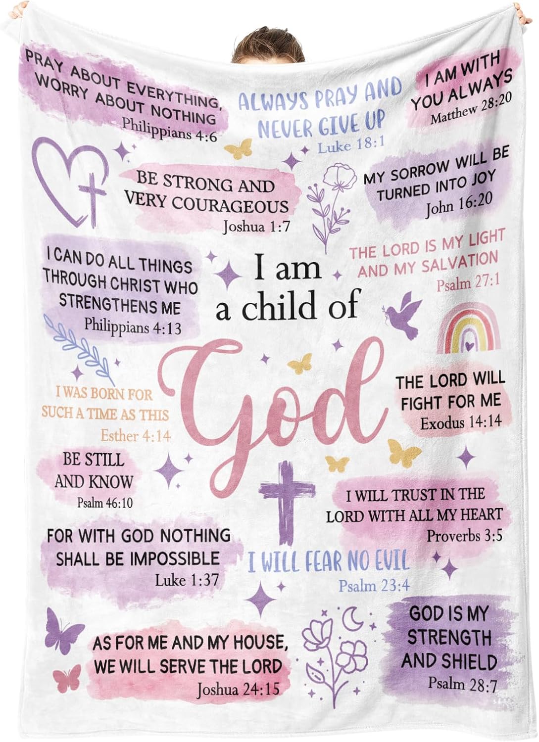 Baptism Gifts for Girl, I am A Child of God Blanket, Gifts for Catholic Women, Christian Gifts for Women, Religious Inspirational Catholic Spiritual Birthday Present(80 * 60)