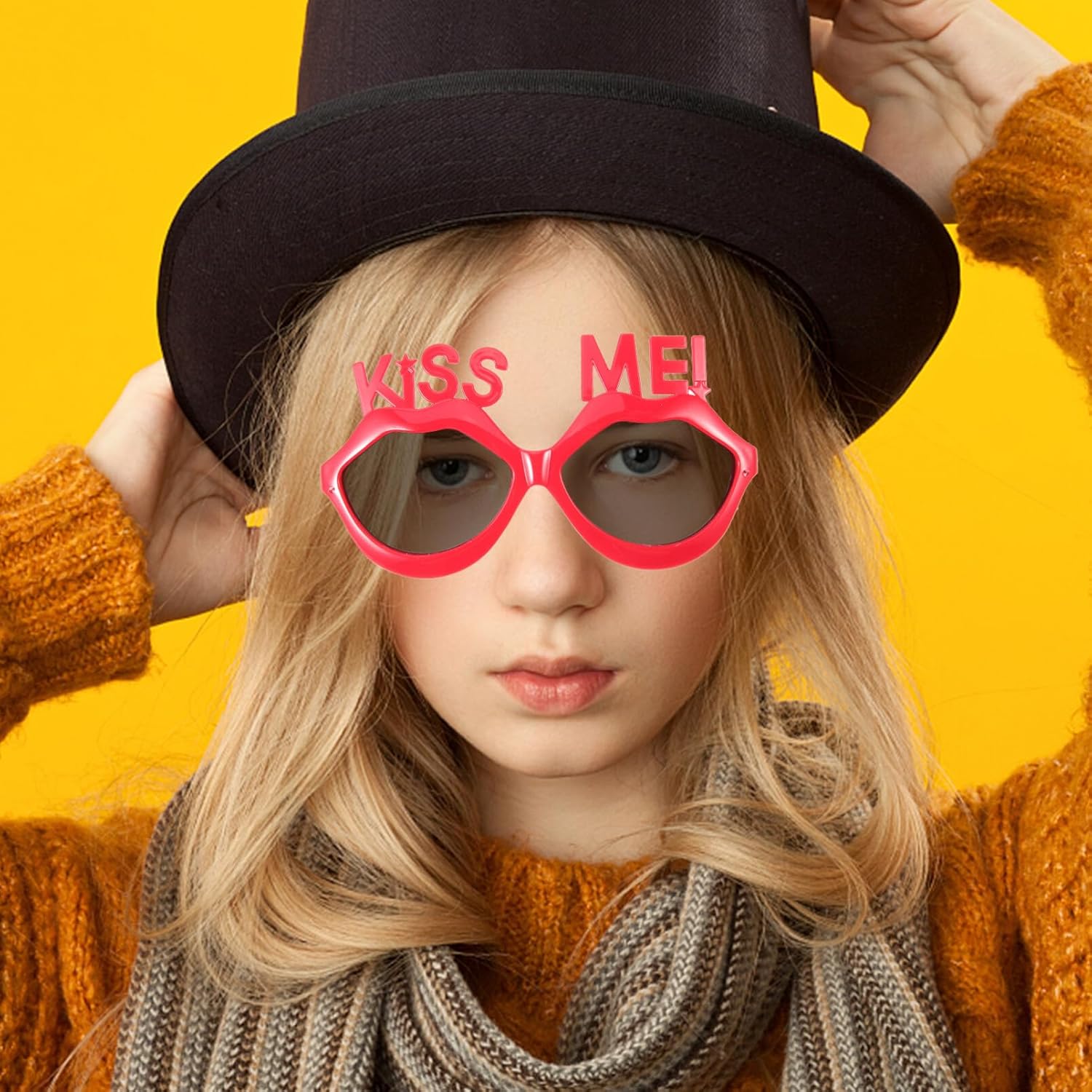 Pink Decor Lips Shape Sunglasses Womens Small Frame Irregular Sunglasses Kiss Me Eyeglasses Novelty Funny Eyeglasses for Adults Red Red - Image 7