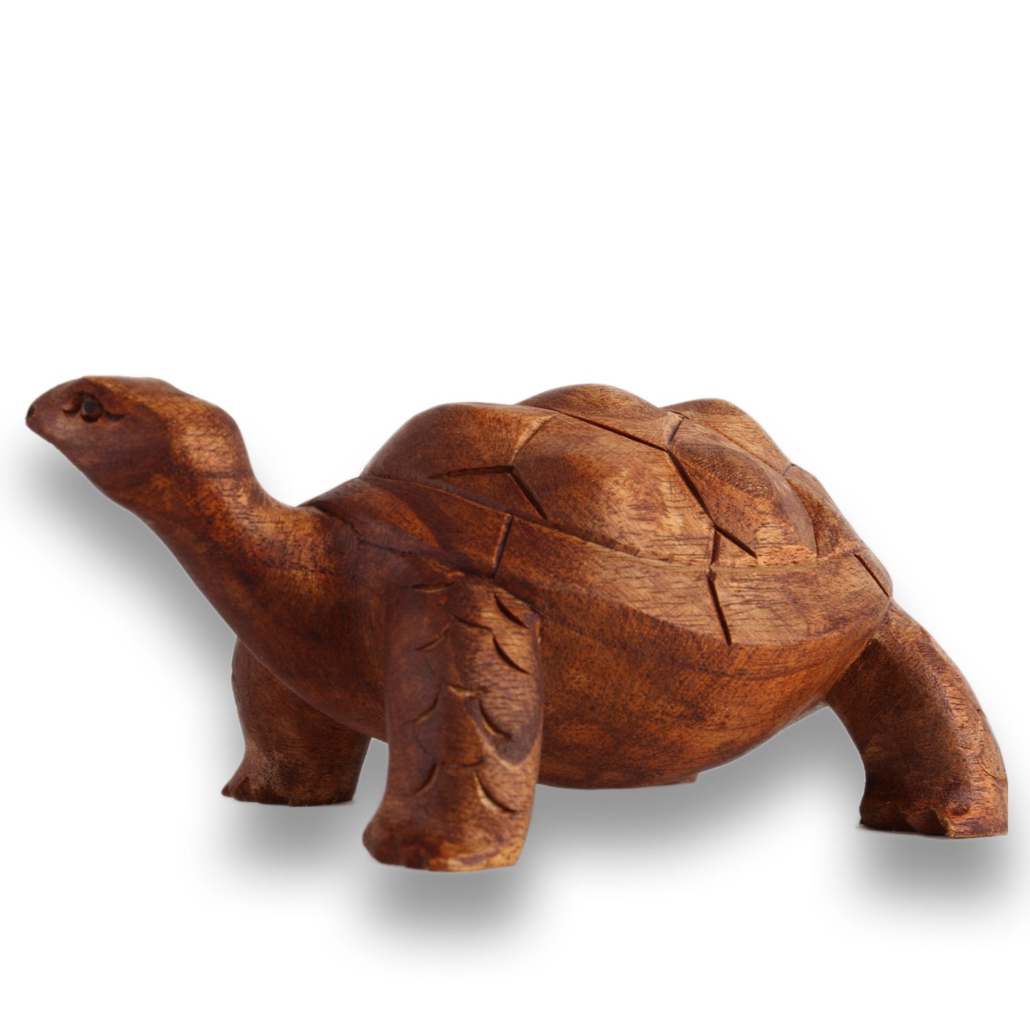 ART-CRAFT Schildkröte Schnitzerei aus Suar Holz 12cm