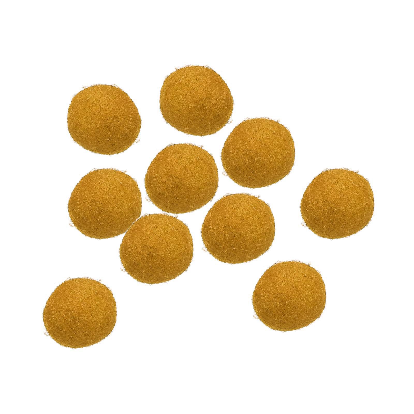 PATIKIL Wool Felt Balls Beads Wool Felting Pom 2cm 20mm Light Yellow for Home Crafts Handcrafts Project DIY Pack of 10