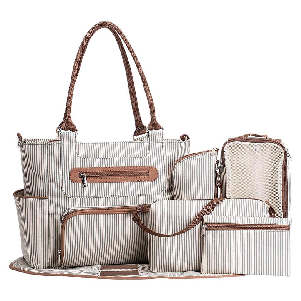 LOOM TREE® Mummy Diaper Bag Handbag Baby Carriage Storage Bag Baby Nappy Bag for Buggy Khaki | Diapering | Diaper Bags-image-20