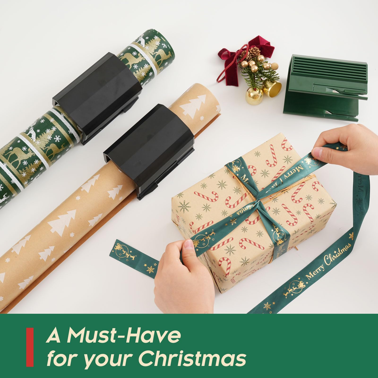 2 Coupe-Papier Cadeau Avec 12 Lames - Pour Papier Kraft, Emballage - Sécurité Lame Cachée