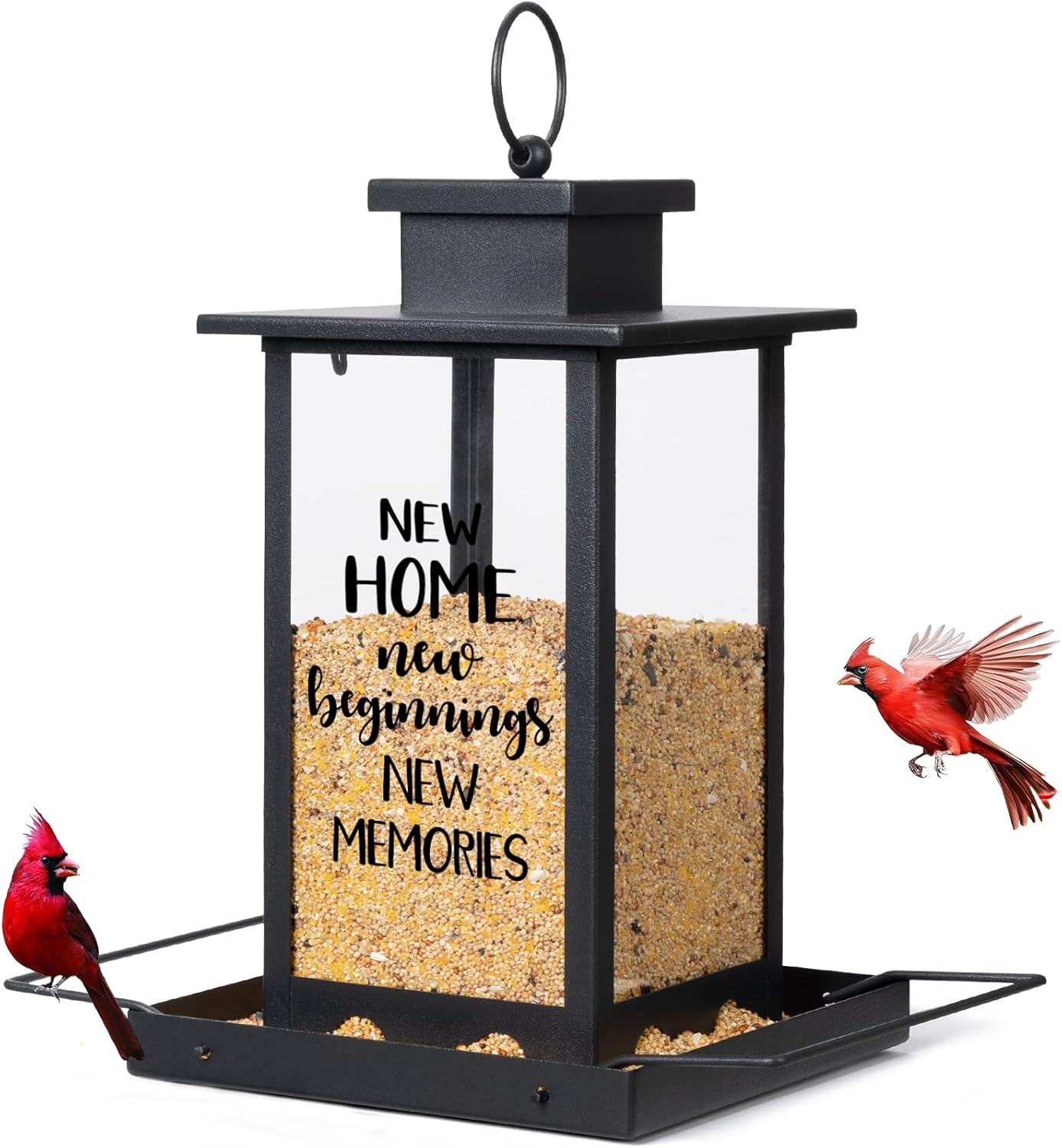 House Warming Gifts New Home Essentials - New Home Beginnings Memories Bird Feeder for Outdoors, Housewarming Gifts Party Decorations 2025, Squirrel Proof