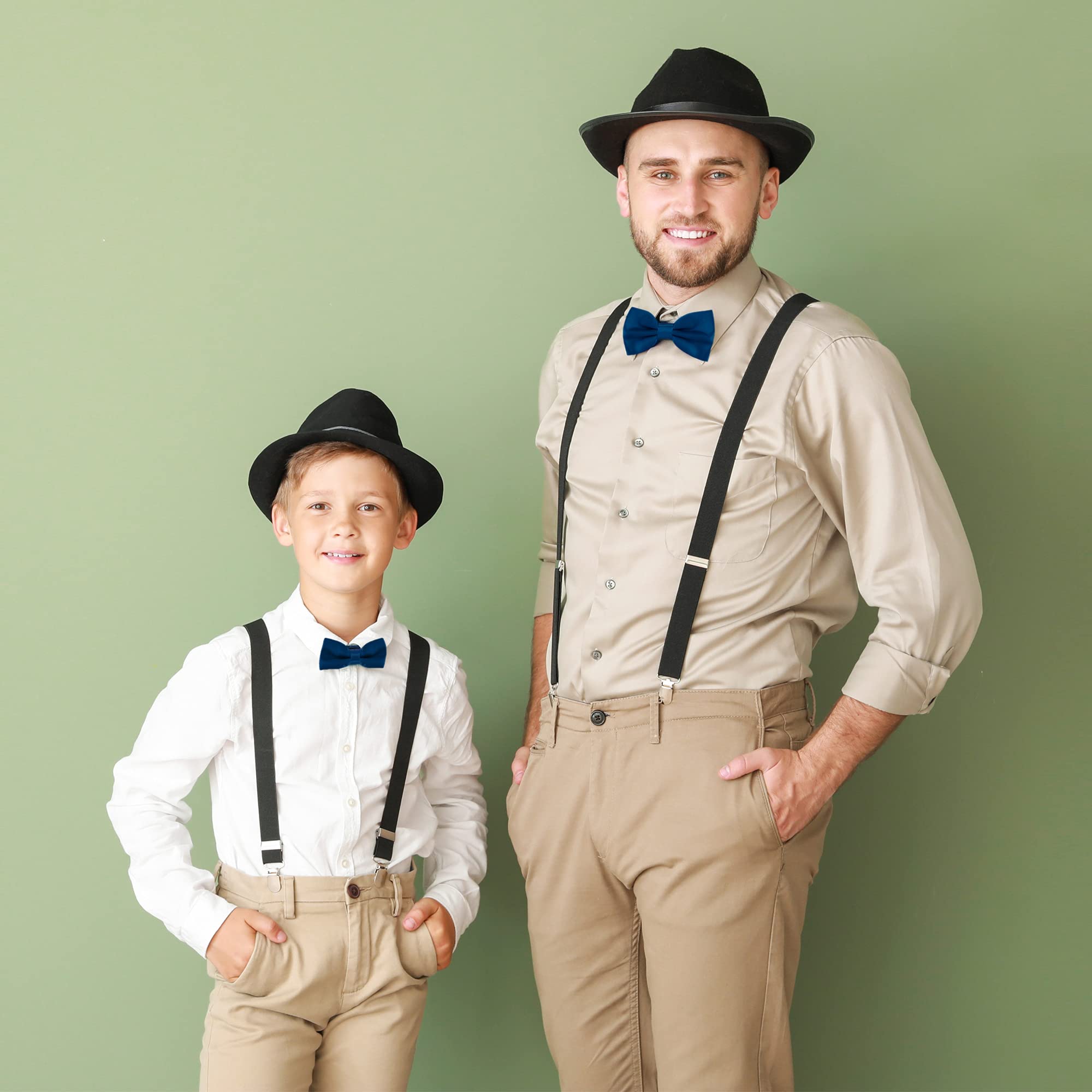 DonDon pajarita padre-hijo con look a juego, ya atada y ajustable