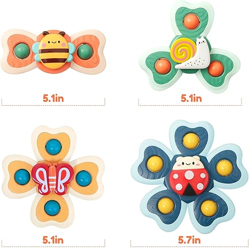 Miniatura 5 de Vanmor Juguetes giratorios con ventosa para bebés, juguetes giratorios de succión para bebés, juguetes de succión de ventana para bebé, bandeja