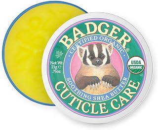 Badger 100% Organic Cuticle Cream: Shea Butter Balm Soothes Dry, Cracked Cuticles, Light Citrus Scent, 0.75oz Tin
