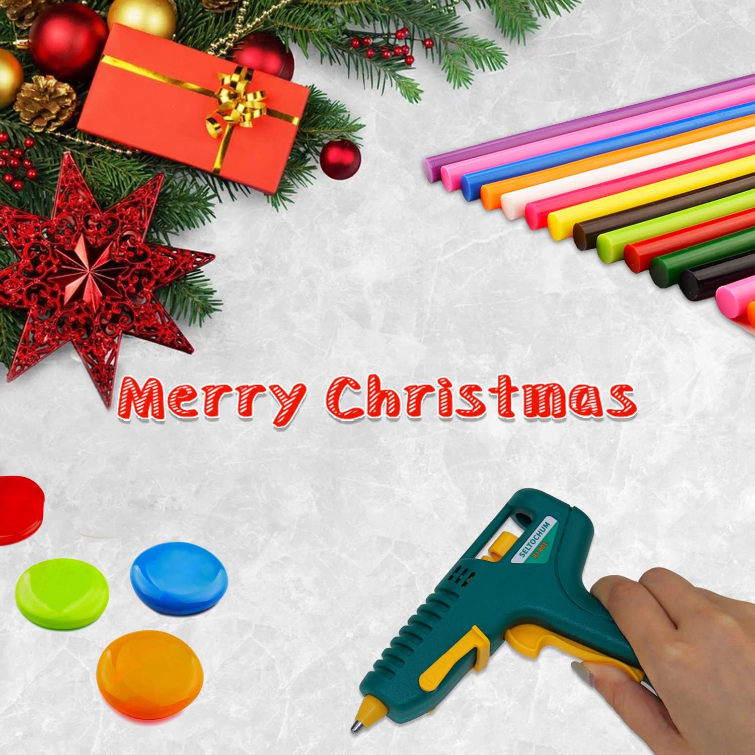 Glue Gun Kit, 60W Seltochum Hot Glue Guns with 60 Melt Glue Sticks Glue Gun for DIY Crafts Christmas Gift Decorations, 3 Mins Fast Preheating and Safe Glue Gun Kit : Arts, Crafts & Sewing