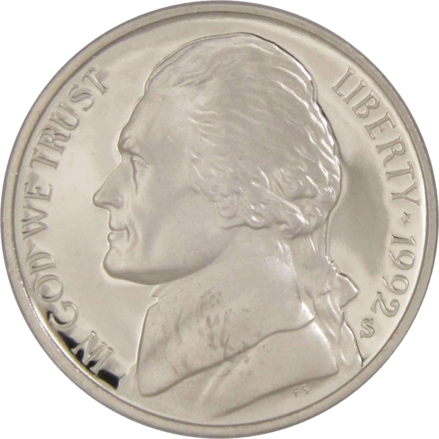 1992 S Jefferson Nickel 5 Cent Piece Choice Proof 5c US Coin