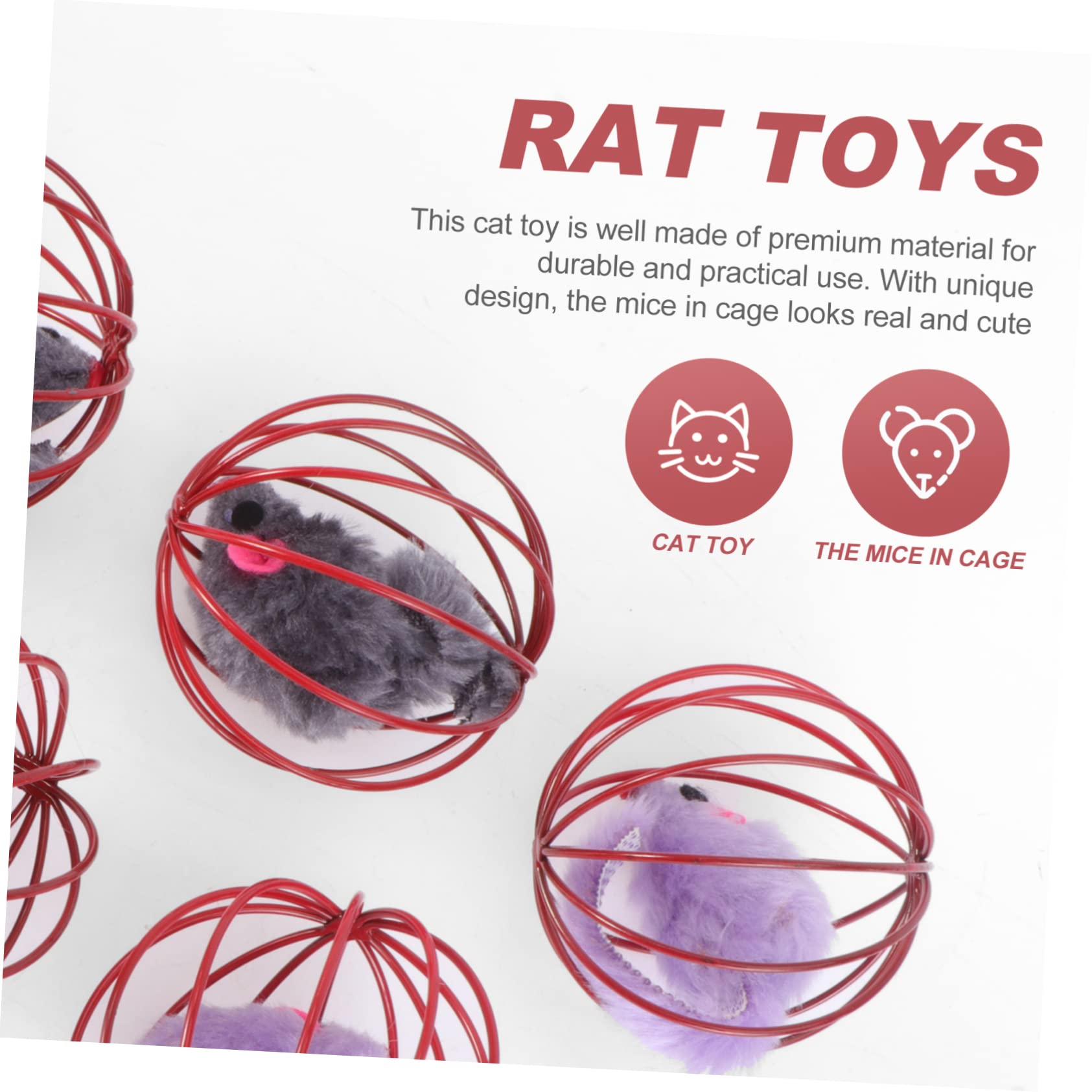 Kisangel 15piezas Juguetes para Gatos De Ratón Interactivas Estimulación De Instintos Naturales Color Aleatorio Juguetes para Mascotas