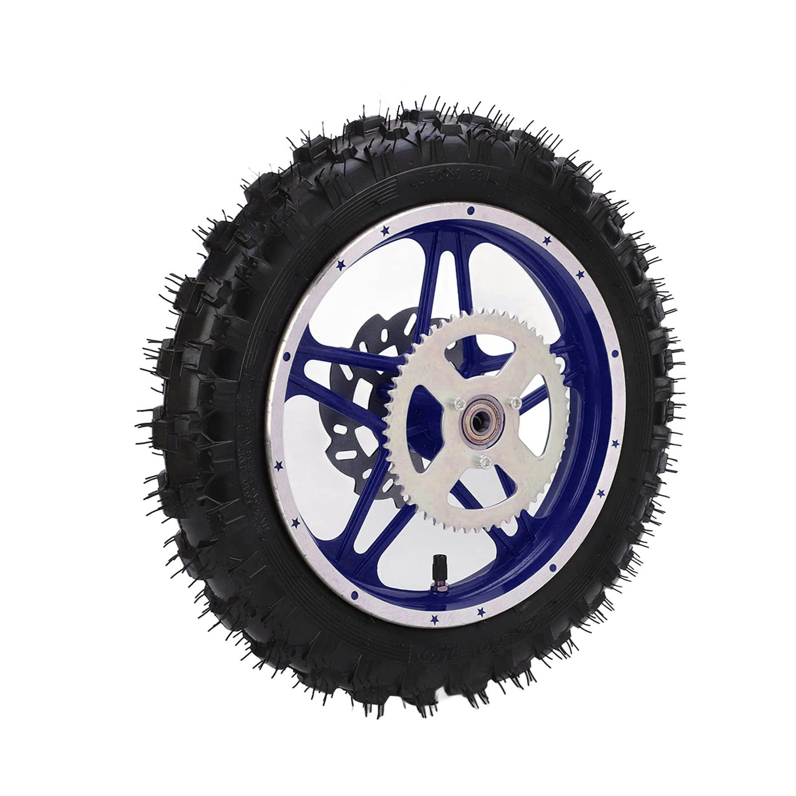 Ensemble de Roue Arrière de 2,5 à 10 Pouces avec Pneu Antidérapant pour Moto Tout-terrain, Dirt Pit Bike, Bleu