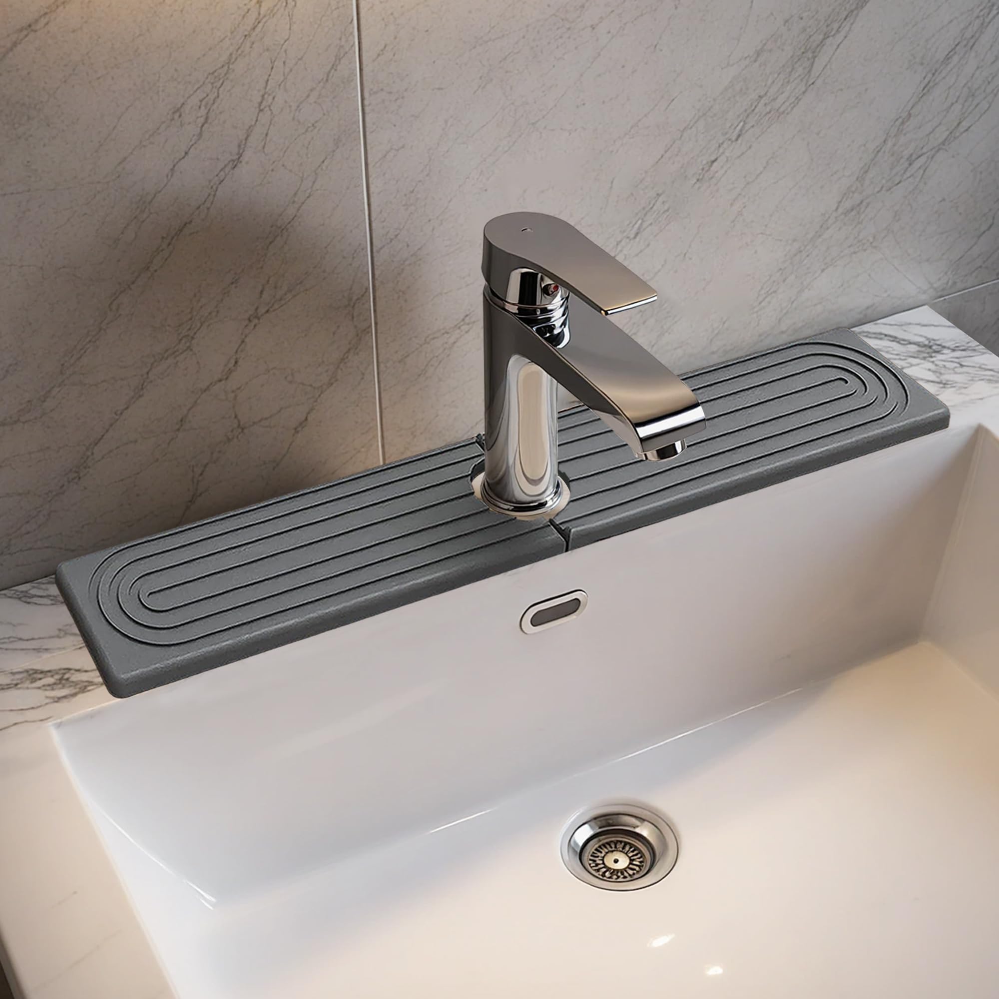 Faucet Mat for Kitchen Sink, Super Absorbent Faucet Splash Guard, Diatomite Stone Sink Tray, Kitchen Sink Splash Guard, Faucet Absorbent Mat for Bathroom Counter, Stone Drying Mat