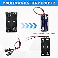 Vista 5 de SDTC Tech Juego de 2 soportes de batería AA de 1,5 V y kit de conector a presión tipo I 3 voltios espesar caja de batería de plástico