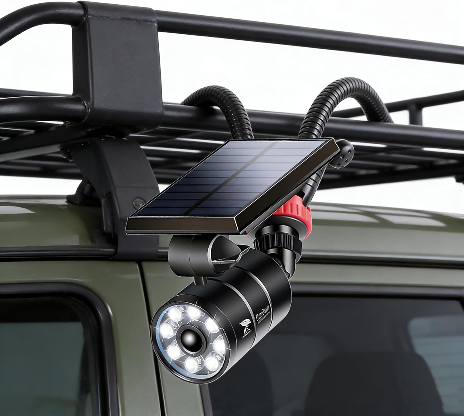 Free 100-DAY Replacement/Refund, Solar Motion Lights Outdoor Waterproof, Solar Security Spot Lights Motion Outdoor Camping Lights for Outside Camp Patio, Fence, Deck, Post(2Pack)