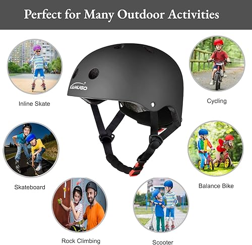 Miniatura 8 de KAMUGO Casco para niños, casco ajustable para niños, certificado CPSC para niños de 3-88-14 años de edad- Casco de seguridad para ciclismo, patinaje