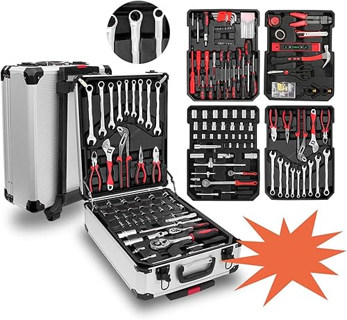 Miniatura 2 de ORDALI Herramienta de reparación de vehículos 187 piezas kit de herramientas de aluminio maleta juego de combinación de herramientas portátiles para