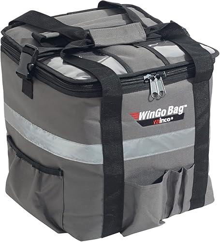 Winco BGCB-1212 Bolsa aislada para entrega de alimentos, pequeña, gris