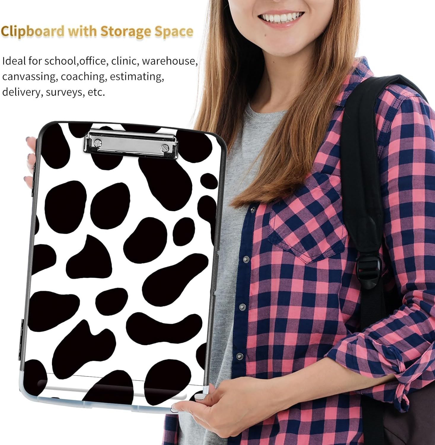 RYUITHDJP Clipboard with Storage Featuring Cow Pint Left-Right Flip Open Design Comprehensive Storage Solution for Office Essentials – Ideal for Nursing and Professional Use, 9.5x14.2 in