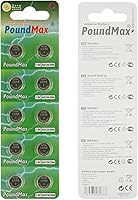 Vista 1 de PoundMax 10 x AG13 LR44 1.5 V Batería de botón de celda alcalina