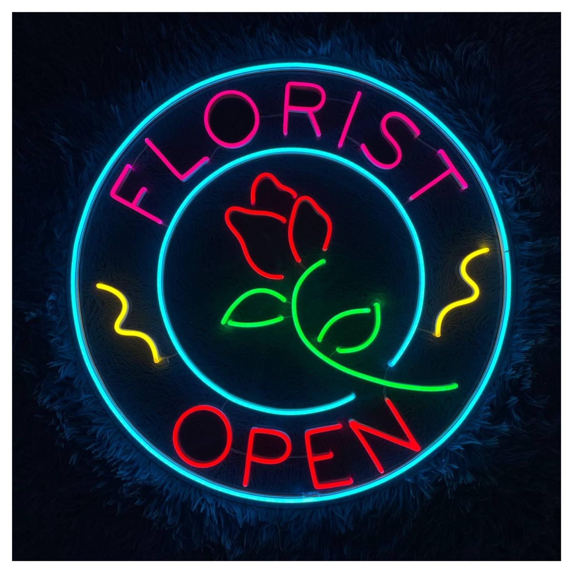 Wiszące neony artystyczne Neon"Florist Open"Kwiaciarnia LED Światło Witamy W Domu Dekoracja Sklepowa Witryna Wejście Do Firmy 58cm