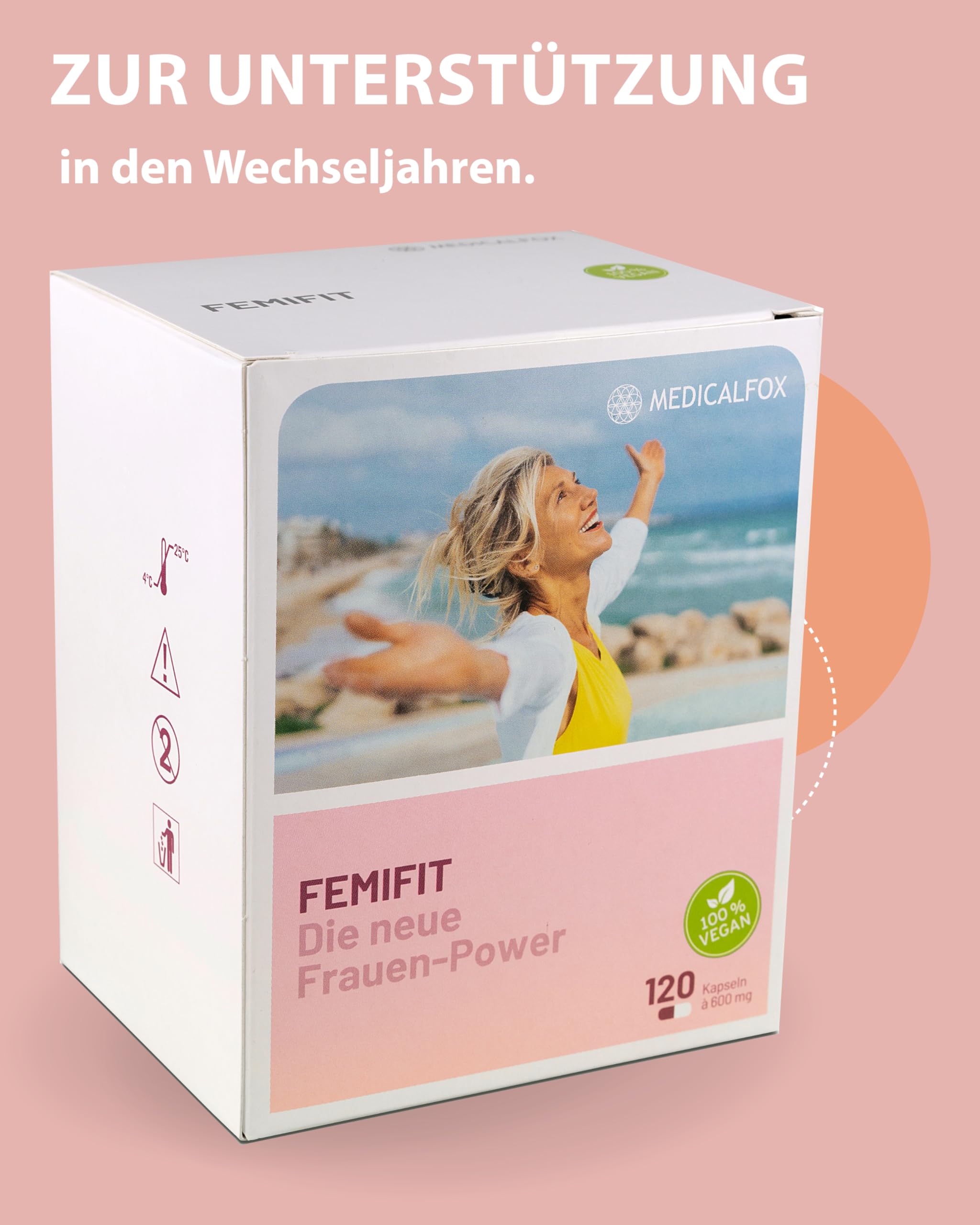 FEMIFIT Kapseln 120 Stk. Vegan - Camu Camu Kapseln angereichert mit, Aguaje, Ecdysteron, Zink & Selen, Wertvolle Mineralstoffe in Vitamine in einer natürlichen Formel