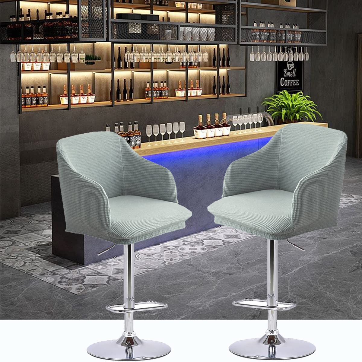 set di tavoli da bar con 4 sgabelli da bar, tavolo da e set di sgabelli, con piedistallo, stile moderno, struttura in metallo, per cucina, sala da , | Scopri Le